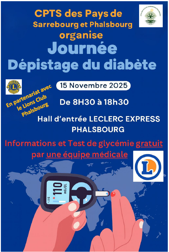 Journée de dépistage du diabète – 15 novembre 2025 à Phalsbourg