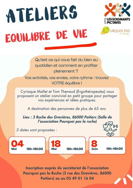 Ateliers gratuits prévention des chutes - équilibre de vie