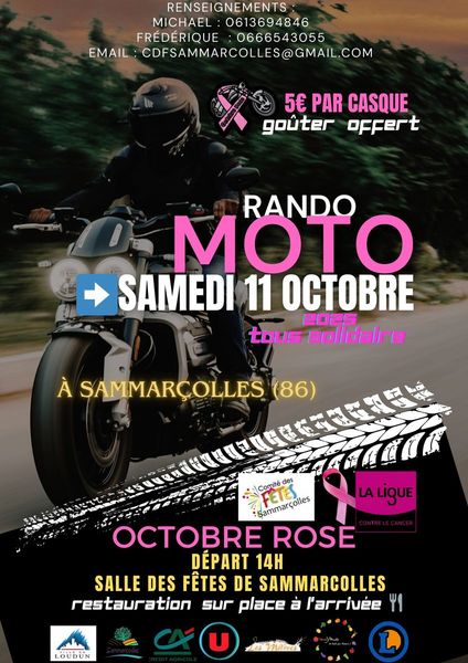 🩷| 𝗢𝗖𝗧𝗢𝗕𝗥𝗘 𝗥𝗢𝗦𝗘 | 🩷  Rando Moto – Tous solidaires ! (Samedi 11 octobre 2025 à SAMMARCOLLES)