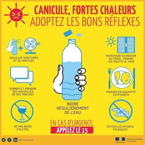 ‼️Information urgente 📢 ☀️Alerte CANICULE☀️